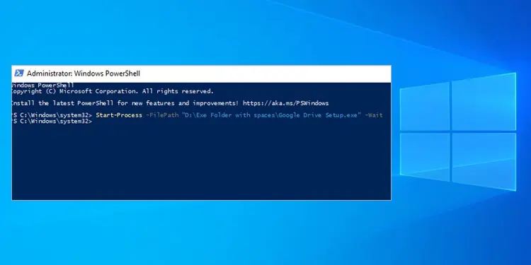 How to Run Exe in Powershell