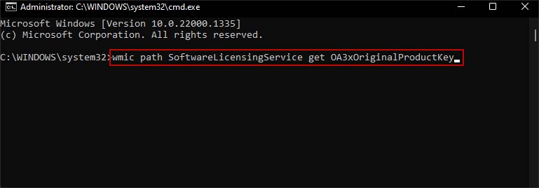 product key command cmd