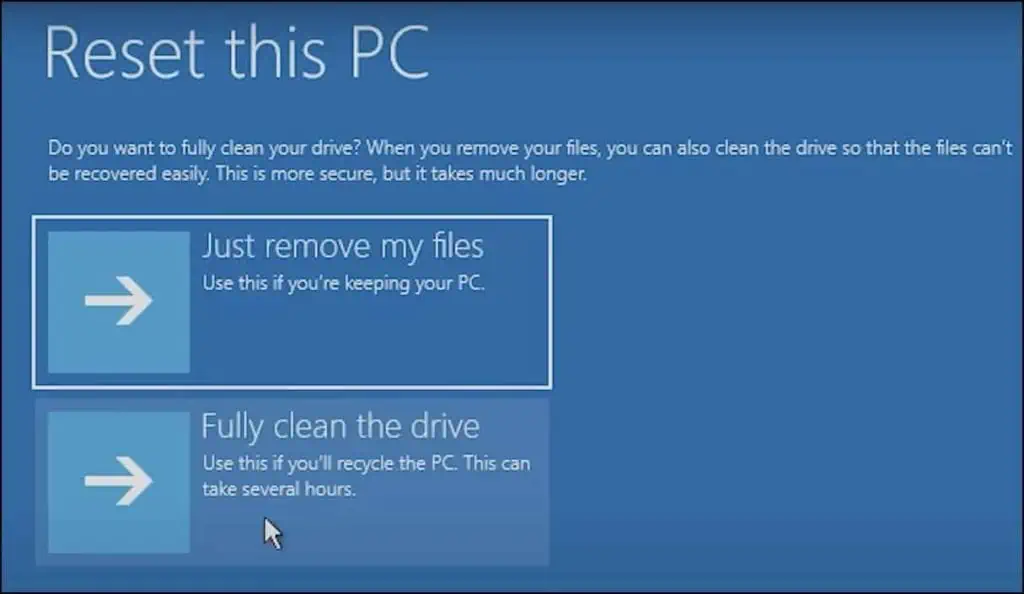 How to Factory Reset Lenovo Laptop (Step-By-Step Guide) 14 remove-or-fully-clean-1024x594