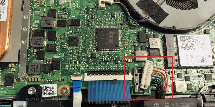 removing laptop internal battery connection