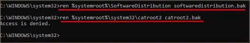 rename software distribution folder