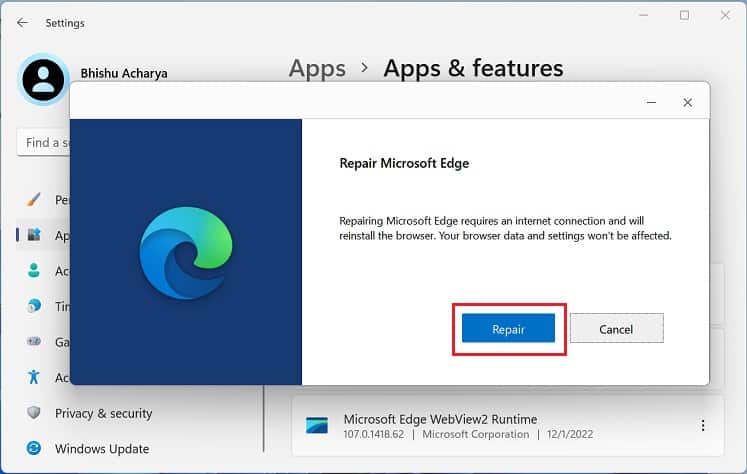 repair microsoft edge