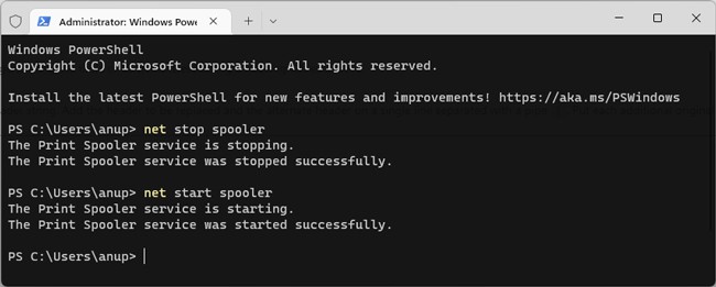 restart-spooler-service-powershell