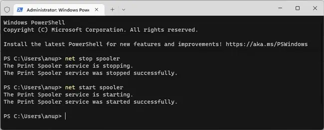 How to Fix Printer Error 0x00000709 on Windows 20 restart-spooler-service-powershell