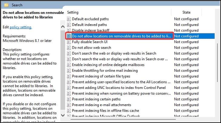 restrict locations on USB drives