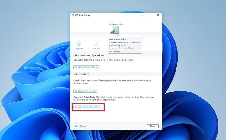 run complete drive test