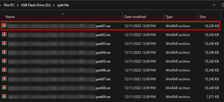 run-first-file-compress-and-split