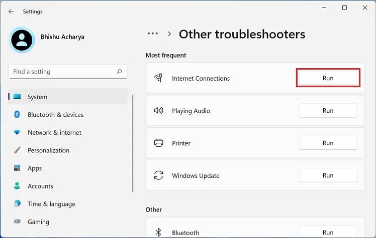 8 Possible Ways to Fix “No Internet, Secured” Error 24 run-internet-connections-troubleshooter