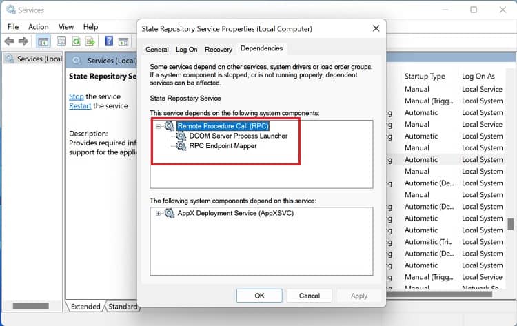 sate repository service dependencies