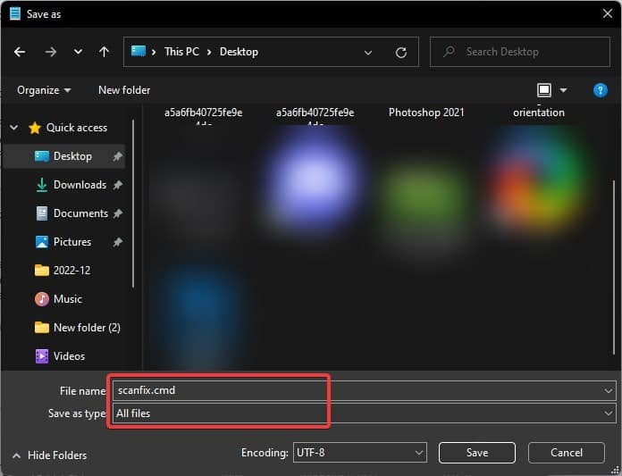 save scan fix file