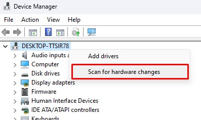 scan for hardware changes does my pc have wi-fi
