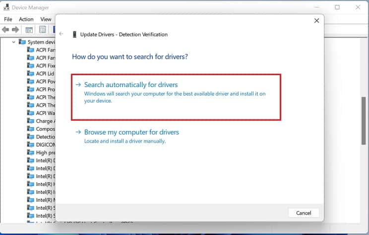search automatically for chipset drivers