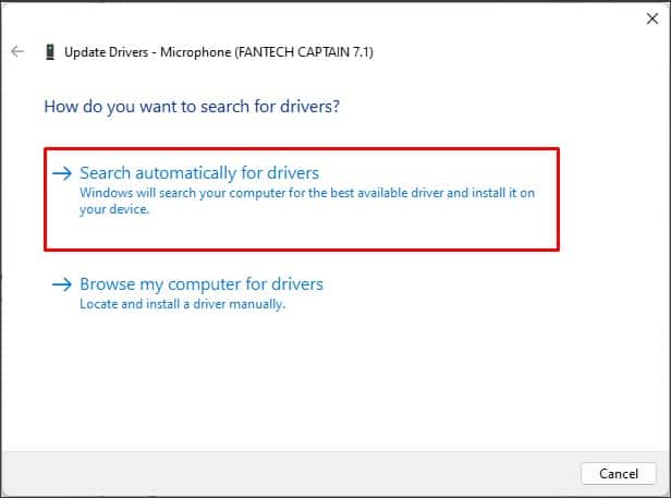 search automatically for drivers