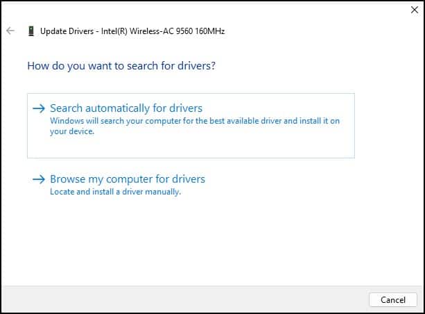 search automatically for drivers