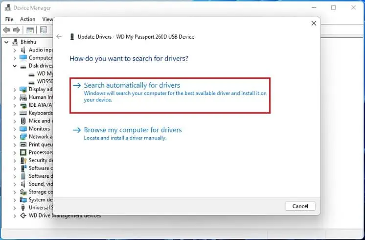 Why is WD Passport Not Showing Up in Windows? 12 Ways to Fix It 24 search-automatically-for-wd-my-passport-drivers