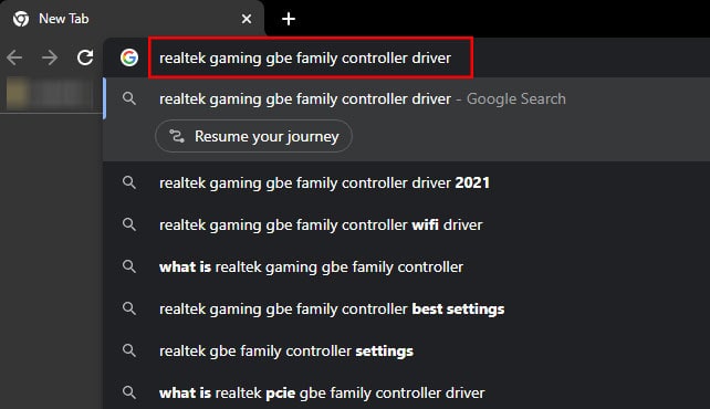 search driver browser network adapter driver