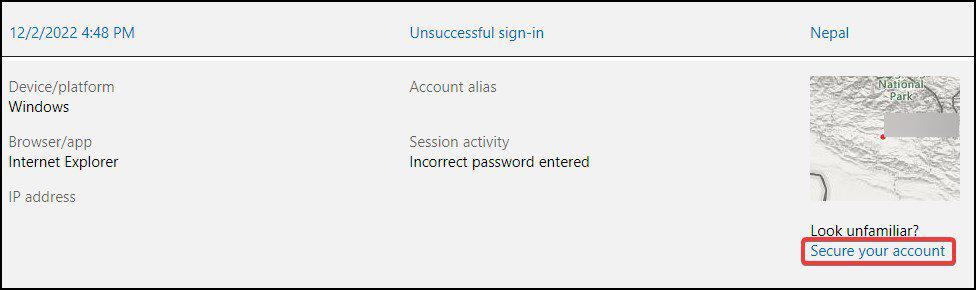 secure account
