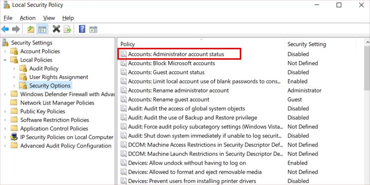 security options