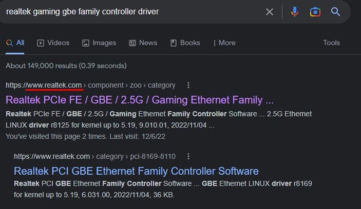 seelct driver network adapter driver