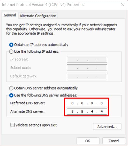 select-the-dns-server