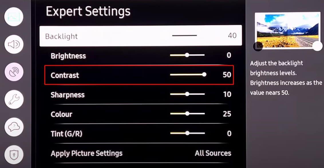 setting contrast levels