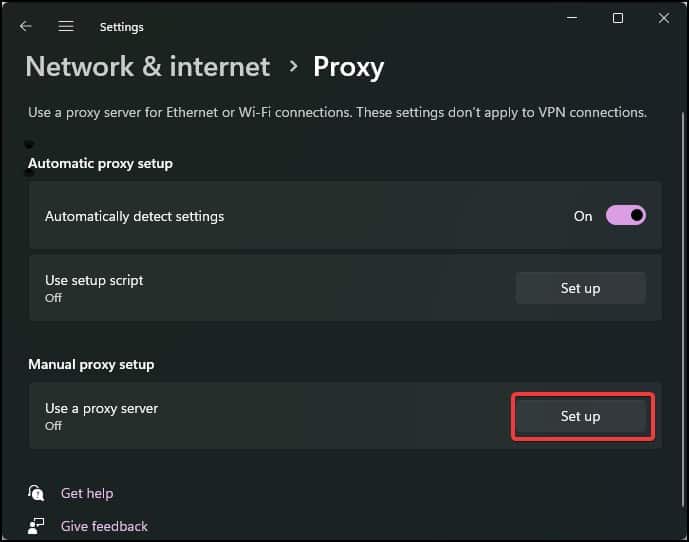 setup proxy