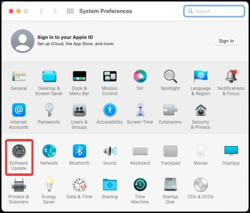 software update mac