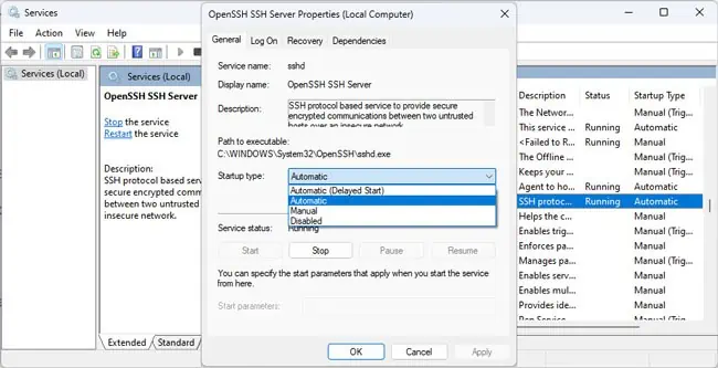 sshd-startup-type-automatic