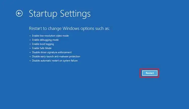12 Ways to Fix "Client Server Runtime Process High GPU" Issue 24 startup-settings-restart-1