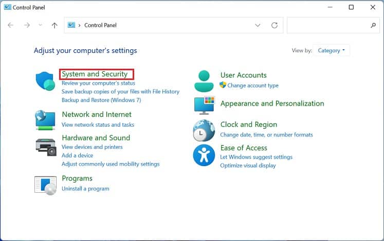 system and security in control panel