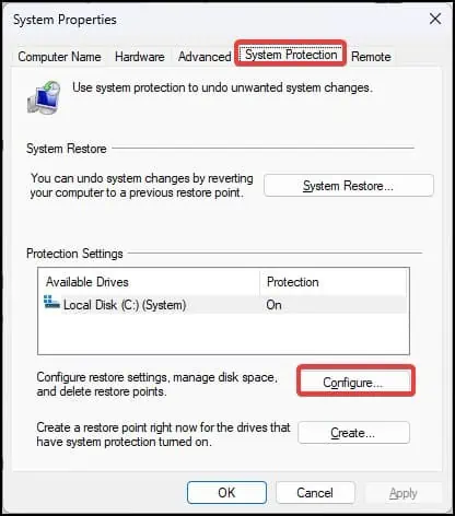 system-protection-configuration