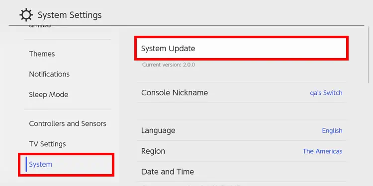 system-update-switch-not-working