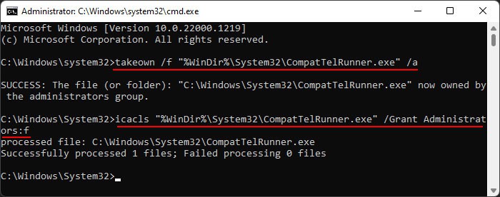 takeown-icacls-compattelrunner