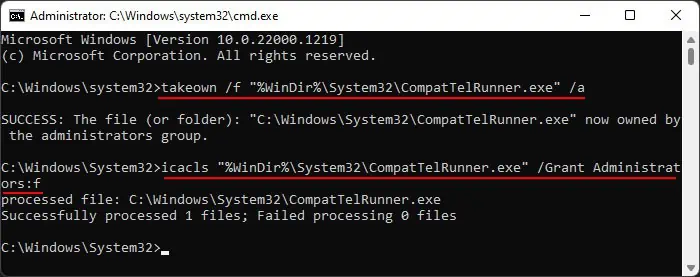 takeown-icacls-compattelrunner