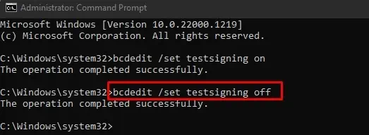 test-signing-off