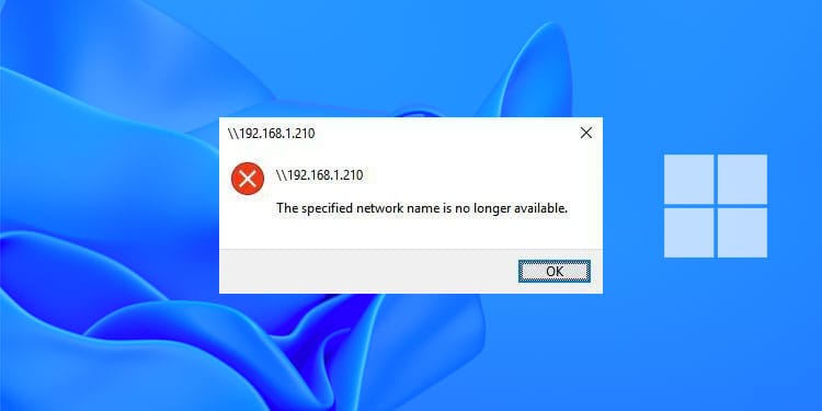 the specified network name is no longer available