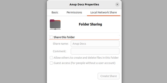 ubuntu-local-network-share
