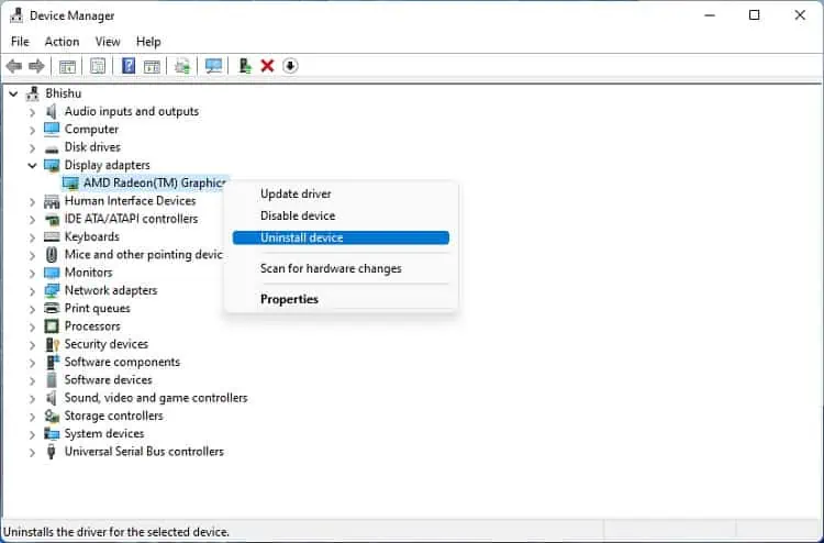 12 Ways to Fix "Client Server Runtime Process High GPU" Issue 32 uninstall-display-adapter