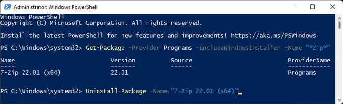 uninstall-package
