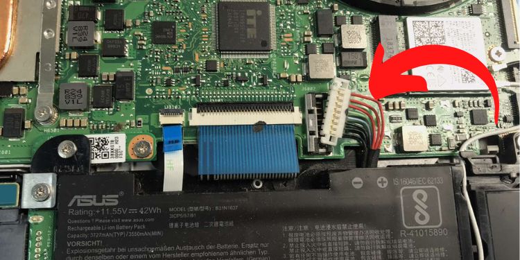 unplug internal battery connector