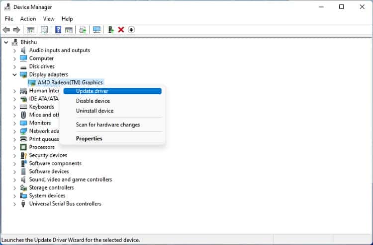 update display adapter