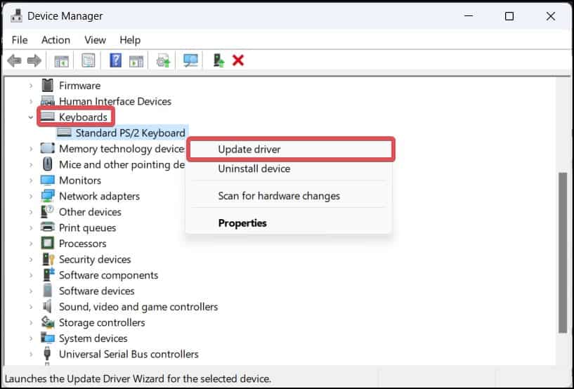 update keyboard drivers