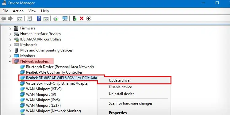 7 Ways to Fix PR_CONNECT_RESET_ERROR on Mozilla Firefox 31 updating-network-adapter