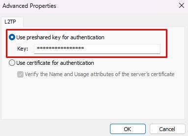 use preshared key