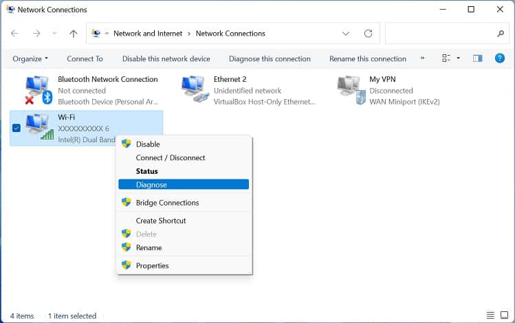 wifi adapter diagnose