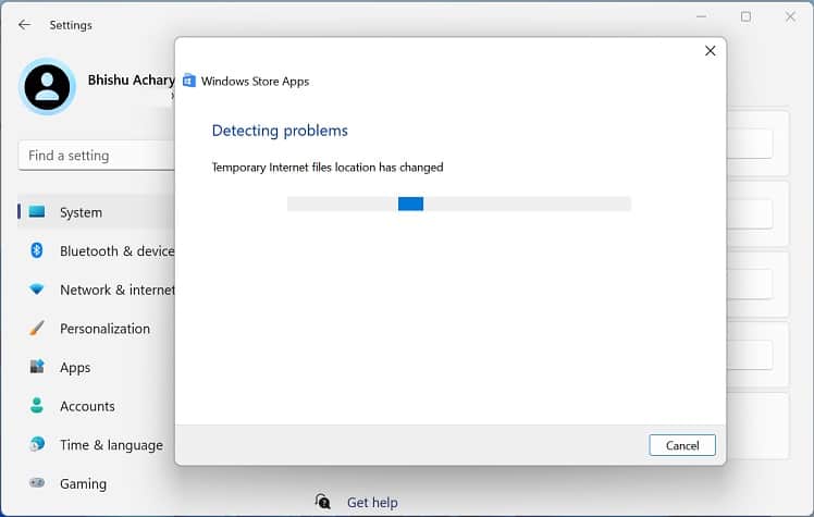 windows store apps deteciting problems
