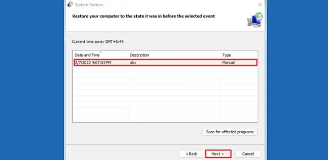 winre-system-restore-point