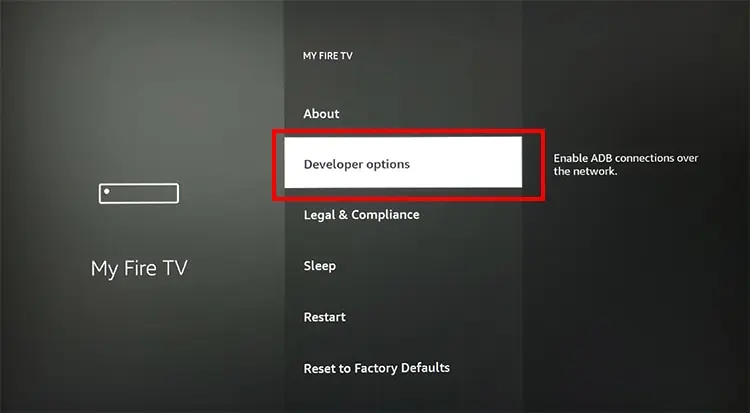 How to Install Cinema on Firestick (Step-By-Step Guide) 4 Choose-Developer-options-3