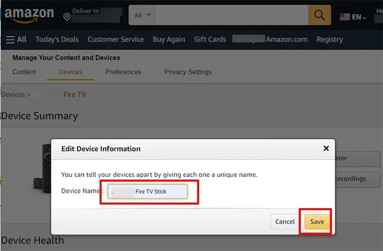 How to Change Name of Firestick? 16 Click-on-Save