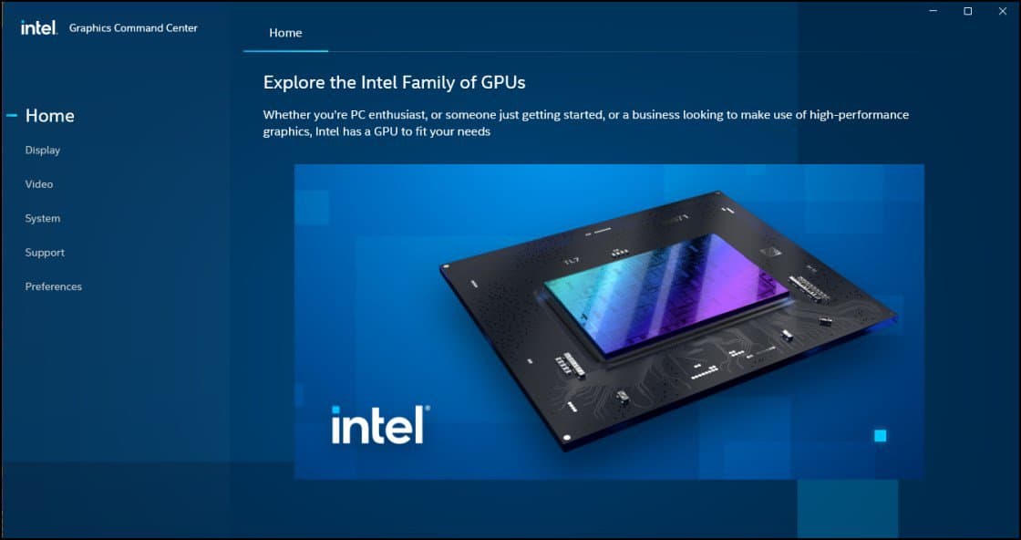 Intel graphics command center